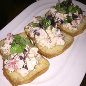 Gluten-free lobster toast from Atrio Wine Bar & Restaurant at the Conrad Hotel